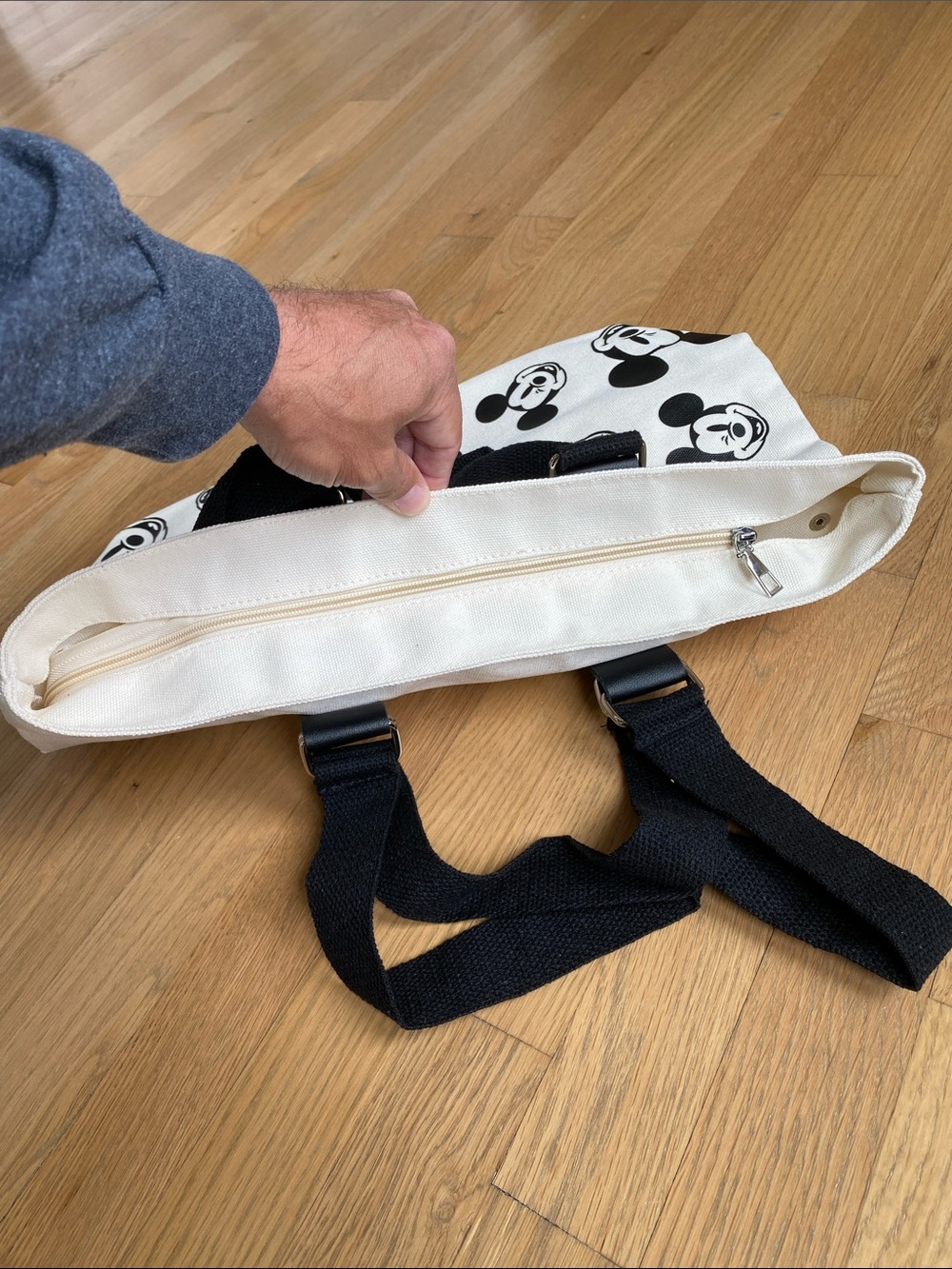 Black & White Mickey Mouse Print Tote Bag - Picture 5 of 10